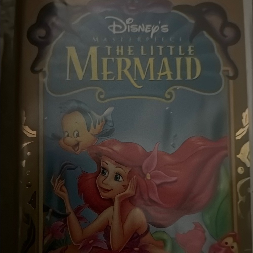 Disney The Little Mermaid VHS with Red and Gold Accents